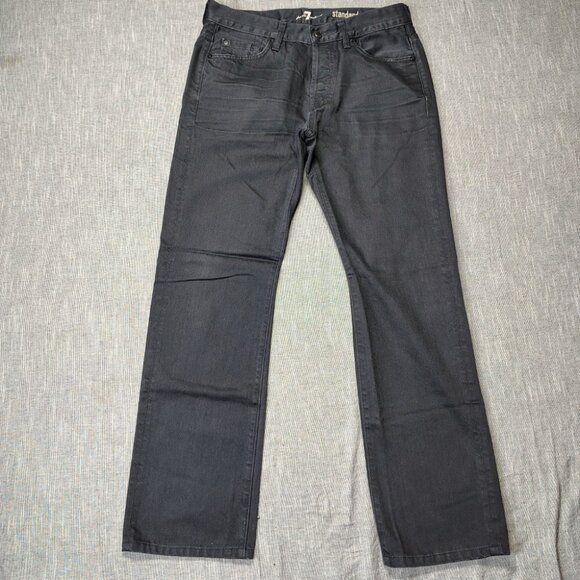 7 For All Mankind Jeans Men's Size 32x32 Dark Gray Wash Standard Straight Fit - Picture 11 of 11